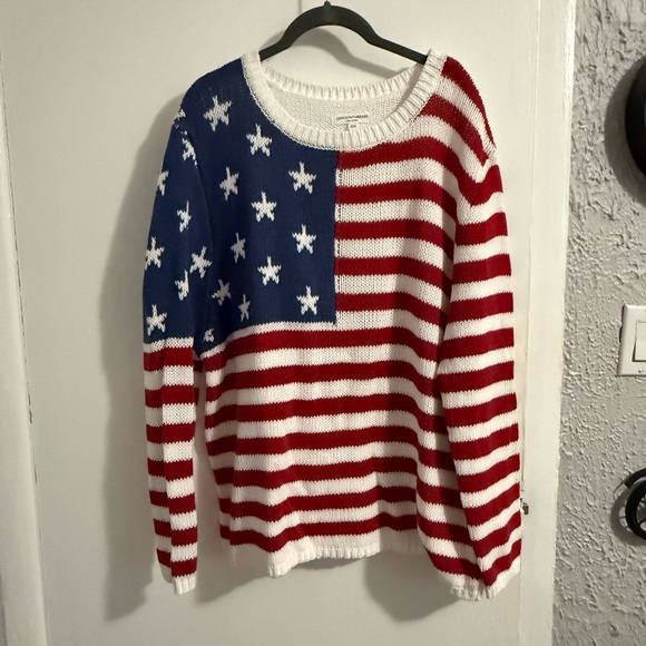 Grayson Threads Red and White Crew Neck Sweater - Picture 1 of 3